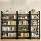 Contemporary Metal and Wooden Shelf Bookcase Open Book Shelf for Study Room