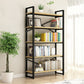 Contemporary Metal and Wooden Shelf Bookcase Open Book Shelf for Study Room