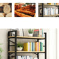 Contemporary Metal and Wooden Shelf Bookcase Open Book Shelf for Study Room