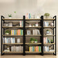 Contemporary Metal and Wooden Shelf Bookcase Open Book Shelf for Study Room
