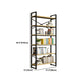 Contemporary Metal and Wooden Shelf Bookcase Open Book Shelf for Study Room