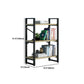 Contemporary Metal and Wooden Shelf Bookcase Open Book Shelf for Study Room