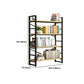 Contemporary Metal and Wooden Shelf Bookcase Open Book Shelf for Study Room