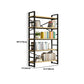 Contemporary Metal and Wooden Shelf Bookcase Open Book Shelf for Study Room