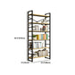 Contemporary Metal and Wooden Shelf Bookcase Open Book Shelf for Study Room