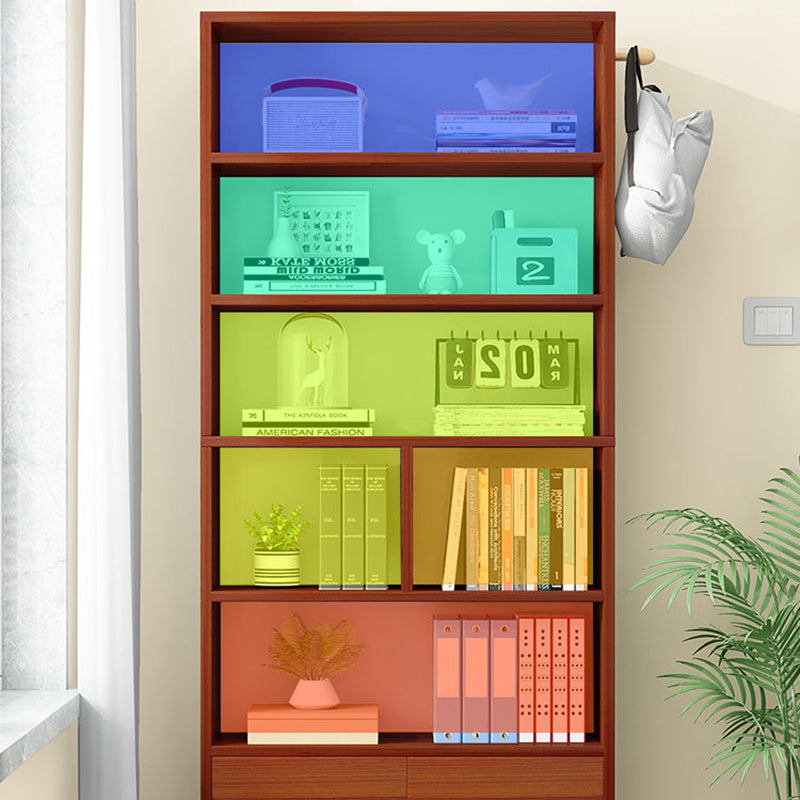 Contemporary Wood Bookshelf Standard Shelf Bookcase for Home Office