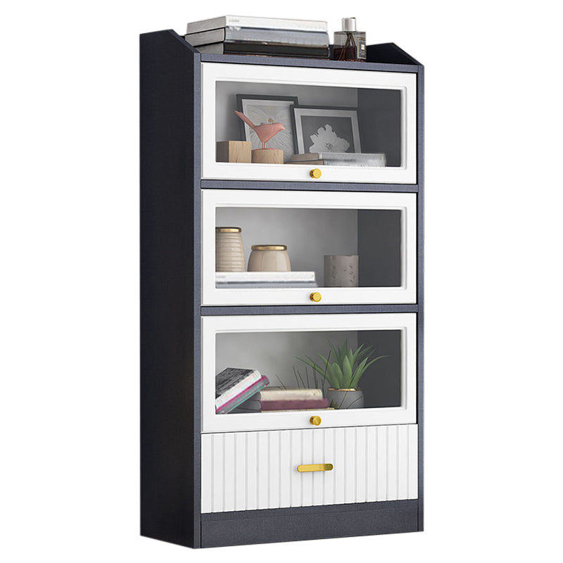 Contemporary Wood Bookshelf Standard Book Shelf for Home Office 11.8" Wide Matte Black Clearhalo 'Bookcases' 'furn' 'furn_bookcases' 'Furniture' 'Office Furniture' 6335707