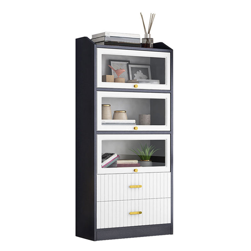 Contemporary Wood Bookshelf Standard Book Shelf for Home Office 11.8" Wide Matte Black Clearhalo 'Bookcases' 'furn' 'furn_bookcases' 'Furniture' 'Office Furniture' 6335709
