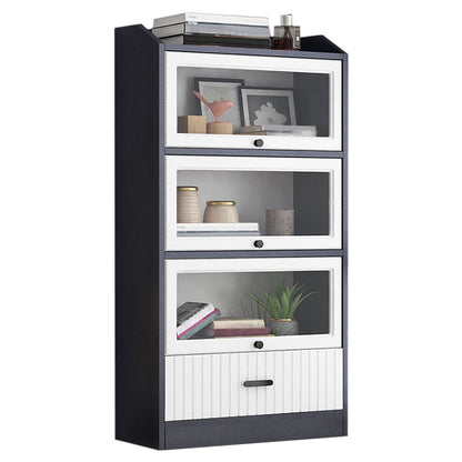 Contemporary Wood Bookshelf Standard Book Shelf for Home Office 11.8" Wide Black Clearhalo 'Bookcases' 'furn' 'furn_bookcases' 'Furniture' 'Office Furniture' 6335710