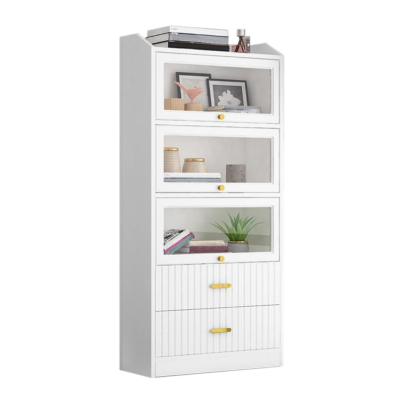 Contemporary Wood Bookshelf Standard Book Shelf for Home Office 11.8" Wide Gloss White Clearhalo 'Bookcases' 'furn' 'furn_bookcases' 'Furniture' 'Office Furniture' 6335715