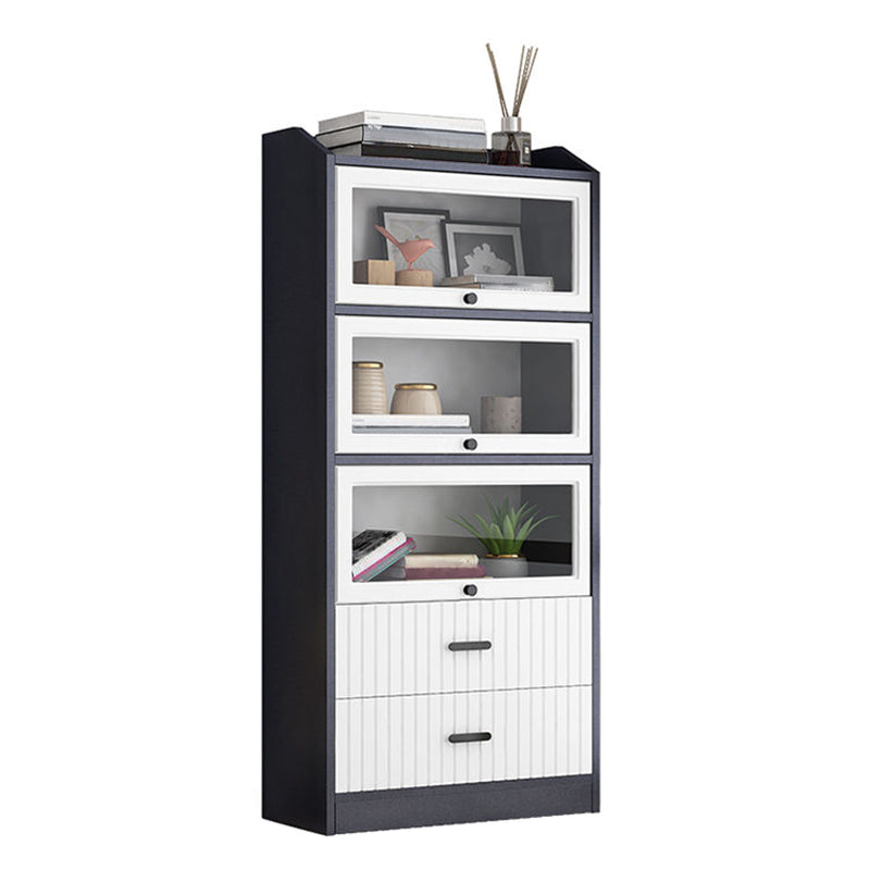 Contemporary Wood Bookshelf Standard Book Shelf for Home Office 11.8" Wide Black Clearhalo 'Bookcases' 'furn' 'furn_bookcases' 'Furniture' 'Office Furniture' 6335718