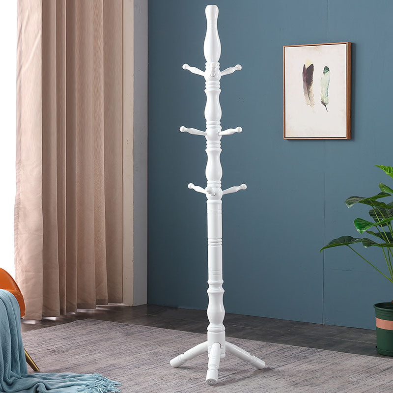 71"H Solid Wood Coat Rack European Style Hanger Ash Wood Modern Hall Tree 19"L x 19"W x 73"H White Clearhalo 'Entry & Mudroom Furniture' 'furn' 'furn_hall_tree_coat_racks' 'Furniture' 'Hall Trees & Coat Racks' 'hall_tree_coat_racks' 6335875