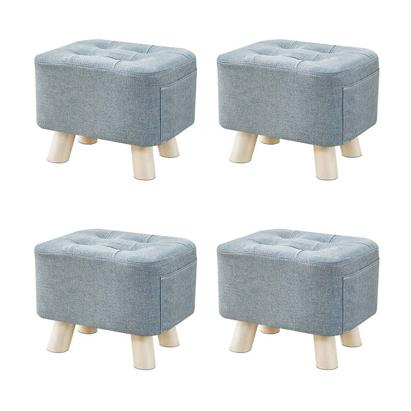 Modern Rectangle Standard Scratch Resistant Pure Color Standard for Living Room Sky Blue 4 Piece Set Clearhalo 'furn' 'furn_ottomans_poufs' 'Furniture' 'Living Room Furniture' 'Ottomans & Poufs' 'ottomans_poufs' 6335976