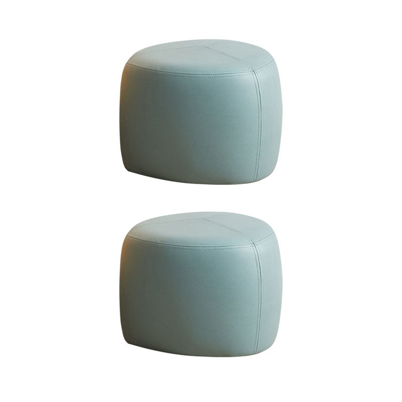 Modern Pouf Ottoman Faux Leather Upholstered Solid Color Triangle Shape Ottoman Green 2 Piece Set Clearhalo 'furn' 'furn_ottomans_poufs' 'Furniture' 'Living Room Furniture' 'Ottomans & Poufs' 'ottomans_poufs' 6336003