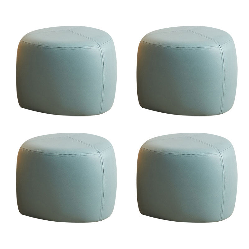 Modern Pouf Ottoman Faux Leather Upholstered Solid Color Triangle Shape Ottoman Green 4 Piece Set Clearhalo 'furn' 'furn_ottomans_poufs' 'Furniture' 'Living Room Furniture' 'Ottomans & Poufs' 'ottomans_poufs' 6336005