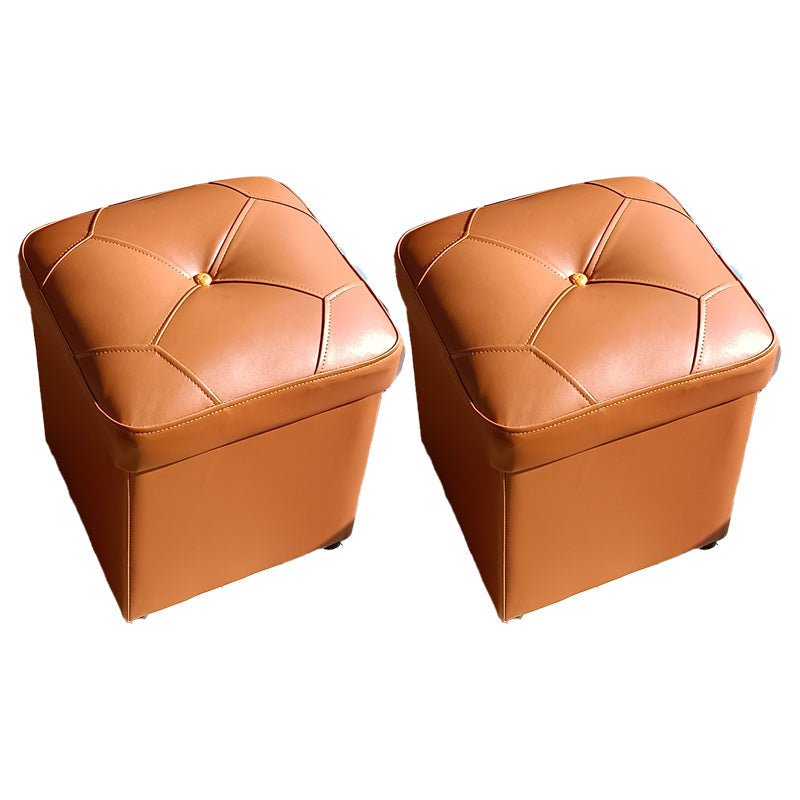 Black Water Resistant Pouf Color Piece Square Pouf for Home Decor Yellow 2 Piece Set Clearhalo 'furn' 'furn_ottomans_poufs' 'Furniture' 'Living Room Furniture' 'Ottomans & Poufs' 'ottomans_poufs' 6336019