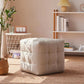 Contemporary Pouf Ottoman Genuine Leather Upholstered Tufted Square Ottoman Beige 1 Piece Clearhalo 'furn' 'furn_ottomans_poufs' 'Furniture' 'Living Room Furniture' 'Ottomans & Poufs' 'ottomans_poufs' 6336039