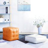 Contemporary Pouf Ottoman Genuine Leather Upholstered Tufted Square Ottoman Clearhalo 'furn' 'furn_ottomans_poufs' 'Furniture' 'Living Room Furniture' 'Ottomans & Poufs' 'ottomans_poufs' 6336053