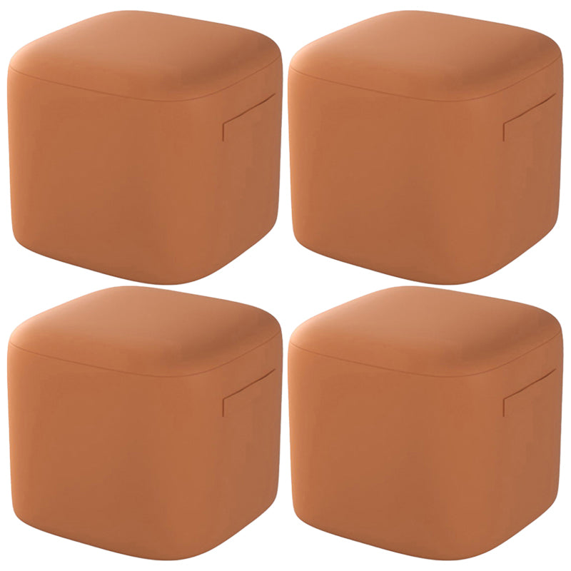 Orange Modern Pouf Square Stain Resistant Pouf for Home Decor Orange 4 Piece Set Clearhalo 'furn' 'furn_ottomans_poufs' 'Furniture' 'Living Room Furniture' 'Ottomans & Poufs' 'ottomans_poufs' 6336082