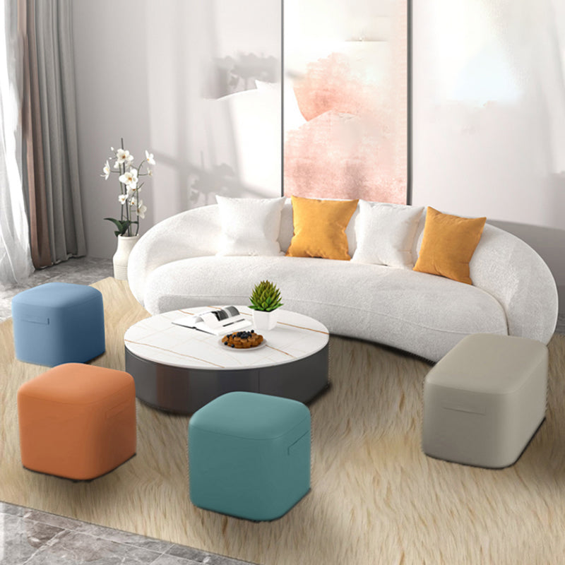 Orange Modern Pouf Square Stain Resistant Pouf for Home Decor Clearhalo 'furn' 'furn_ottomans_poufs' 'Furniture' 'Living Room Furniture' 'Ottomans & Poufs' 'ottomans_poufs' 6336099