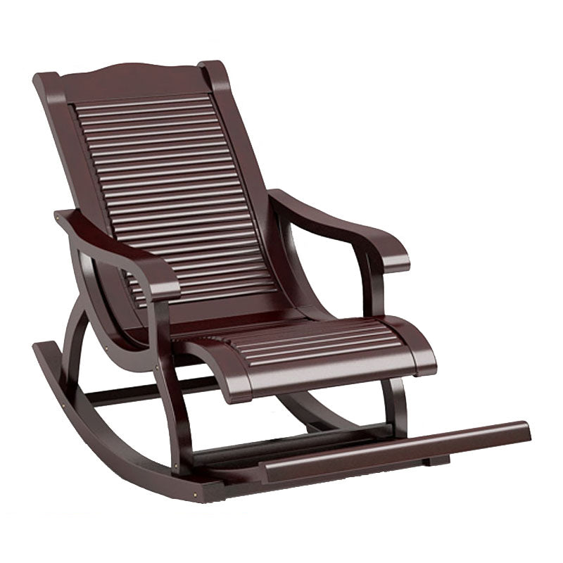 Chaise à bascule traditionnelle en caoutchouc en bois massif couleur trapézoïdale arrière à bascule intérieur arrière