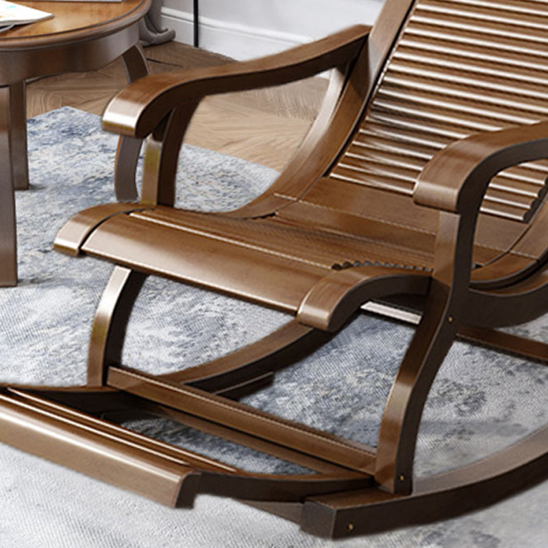 Chaise à bascule traditionnelle en caoutchouc en bois massif couleur trapézoïdale arrière à bascule intérieur arrière