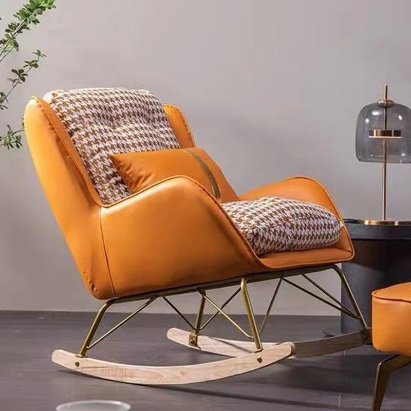 Magnifique chaise à bascule en cuir chaise de culbuteur amovible avec oreiller