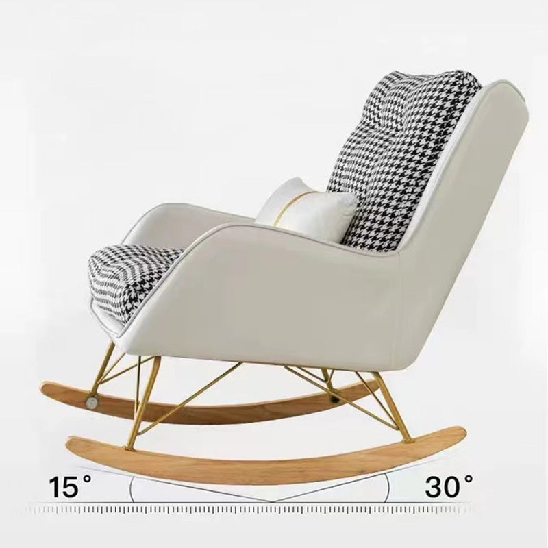 Magnifique chaise à bascule en cuir chaise de culbuteur amovible avec oreiller