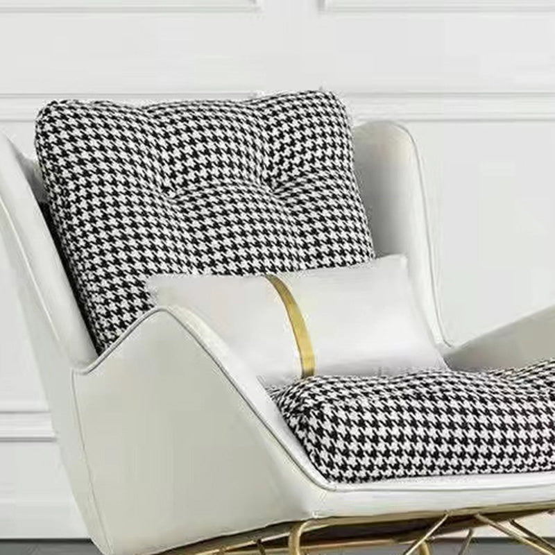 Magnifique chaise à bascule en cuir chaise de culbuteur amovible avec oreiller