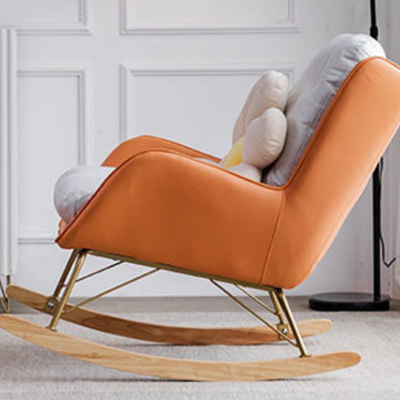 Magnifique chaise à bascule en cuir chaise de culbuteur amovible avec oreiller