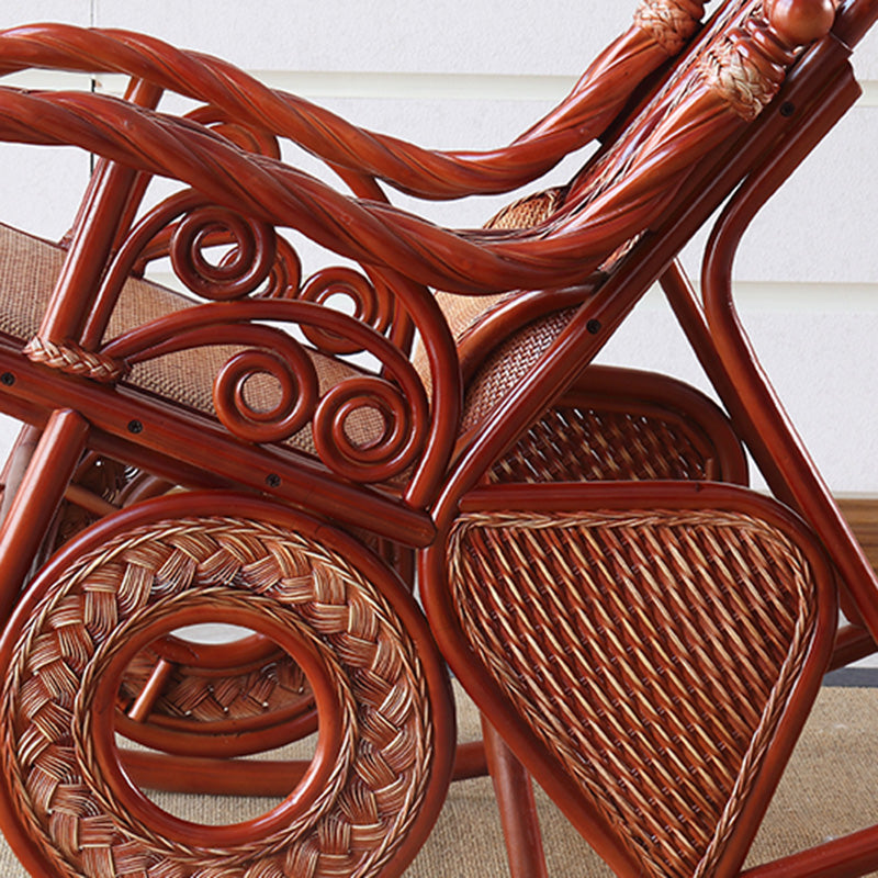 Conventional Rocking Chair Rattan Frame Solid Color Spindle Backrest Indoor Rocking Chair Clearhalo 'Chairs & Seating' 'furn' 'furn_rocking_chairs' 'Furniture' 'Living Room Furniture' 'Rocking Chairs' 'rocking_chairs' 6336178