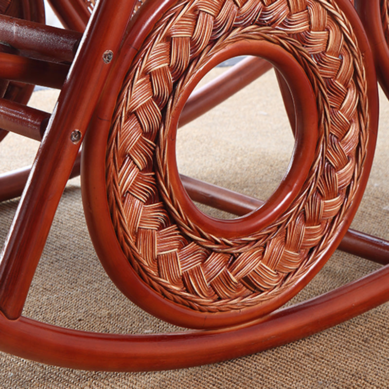 Conventional Rocking Chair Rattan Frame Solid Color Spindle Backrest Indoor Rocking Chair Clearhalo 'Chairs & Seating' 'furn' 'furn_rocking_chairs' 'Furniture' 'Living Room Furniture' 'Rocking Chairs' 'rocking_chairs' 6336180