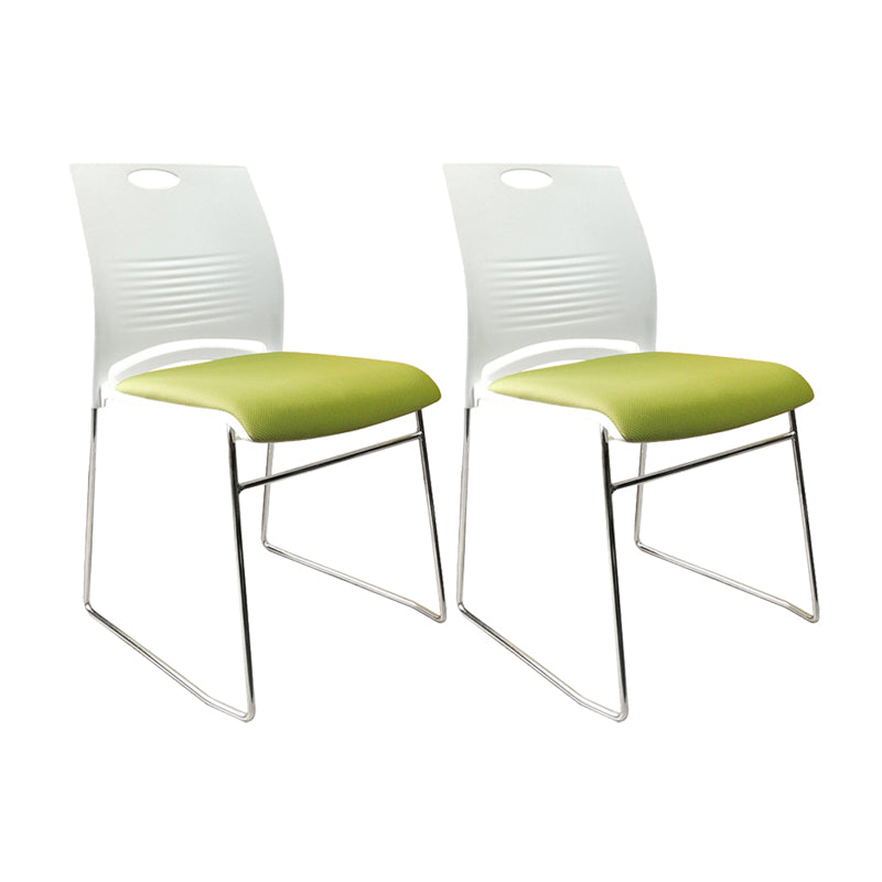 Contemporary Armless Guest Chair Mid Back Plastic Conference Chair 2 Piece Set White Clearhalo 'furn' 'furn_office_chair' 'Furniture' 'Office Chairs' 'Office Furniture' 'office_chair' 6336184