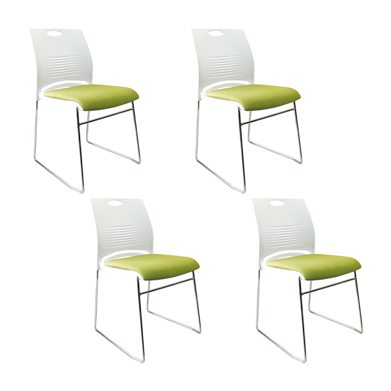 Contemporary Armless Guest Chair Mid Back Plastic Conference Chair 4 Piece Set White Clearhalo 'furn' 'furn_office_chair' 'Furniture' 'Office Chairs' 'Office Furniture' 'office_chair' 6336186