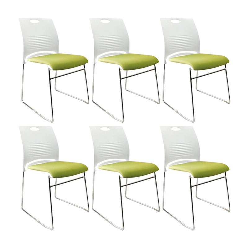 Contemporary Armless Guest Chair Mid Back Plastic Conference Chair 6 Piece Set White Clearhalo 'furn' 'furn_office_chair' 'Furniture' 'Office Chairs' 'Office Furniture' 'office_chair' 6336188
