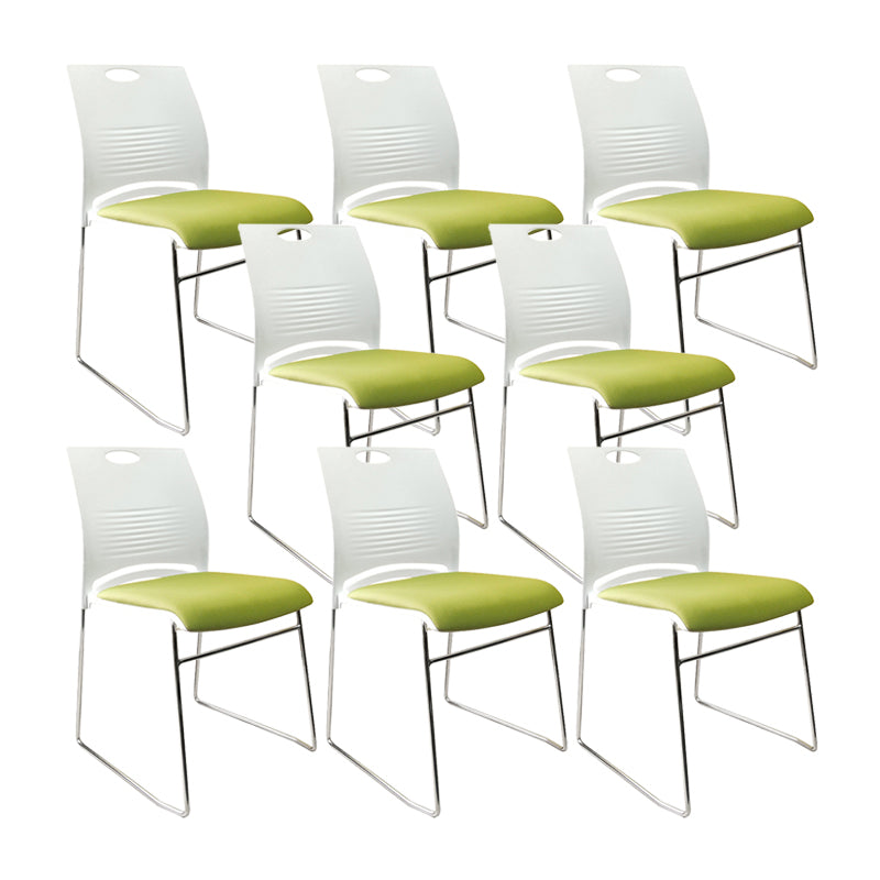 Contemporary Armless Guest Chair Mid Back Plastic Conference Chair 8 Piece Set White Clearhalo 'furn' 'furn_office_chair' 'Furniture' 'Office Chairs' 'Office Furniture' 'office_chair' 6336190