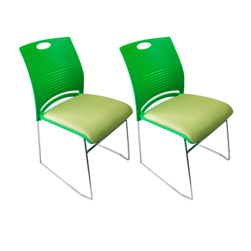Contemporary Armless Guest Chair Mid Back Plastic Conference Chair 2 Piece Set Green Clearhalo 'furn' 'furn_office_chair' 'Furniture' 'Office Chairs' 'Office Furniture' 'office_chair' 6336193