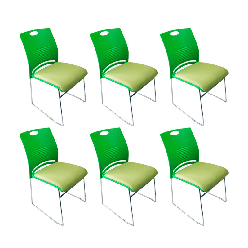 Contemporary Armless Guest Chair Mid Back Plastic Conference Chair 6 Piece Set Green Clearhalo 'furn' 'furn_office_chair' 'Furniture' 'Office Chairs' 'Office Furniture' 'office_chair' 6336198