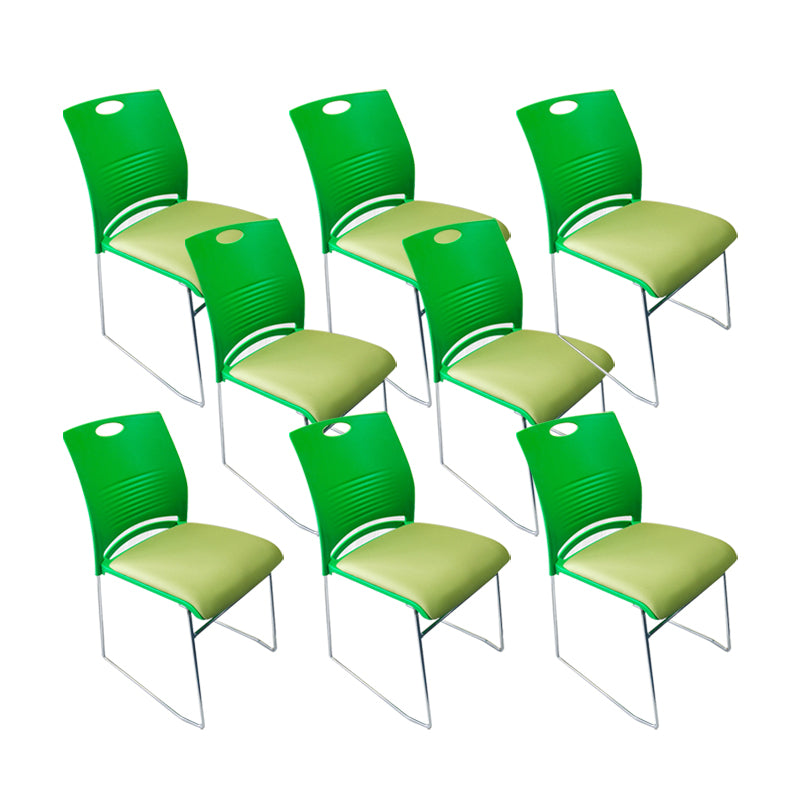 Contemporary Armless Guest Chair Mid Back Plastic Conference Chair 8 Piece Set Green Clearhalo 'furn' 'furn_office_chair' 'Furniture' 'Office Chairs' 'Office Furniture' 'office_chair' 6336199
