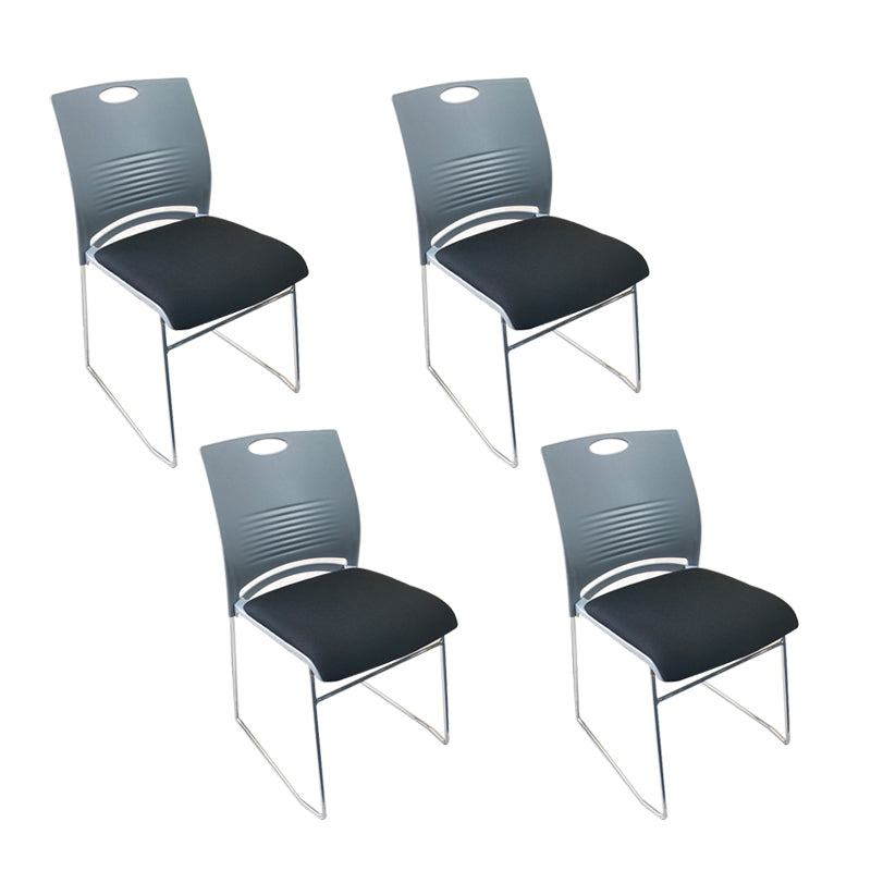 Contemporary Armless Guest Chair Mid Back Plastic Conference Chair 4 Piece Set Gray Clearhalo 'furn' 'furn_office_chair' 'Furniture' 'Office Chairs' 'Office Furniture' 'office_chair' 6336210