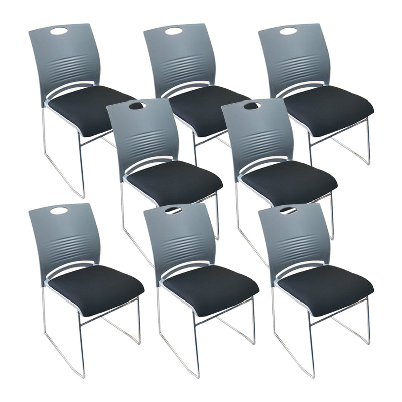 Contemporary Armless Guest Chair Mid Back Plastic Conference Chair 8 Piece Set Gray Clearhalo 'furn' 'furn_office_chair' 'Furniture' 'Office Chairs' 'Office Furniture' 'office_chair' 6336212