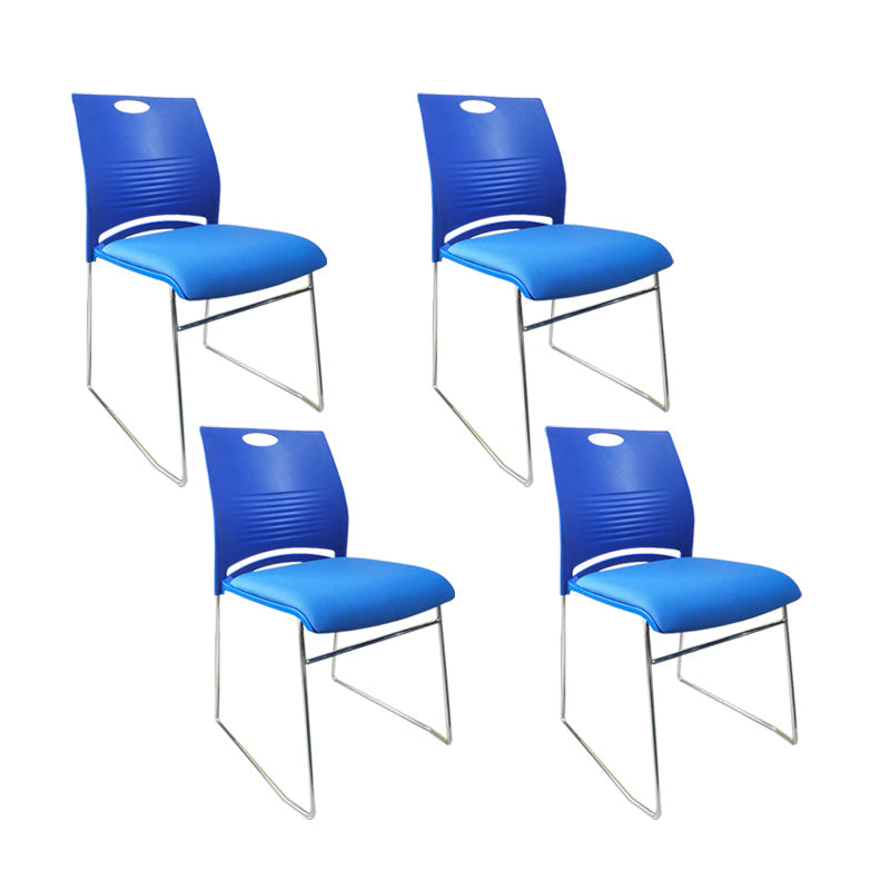 Contemporary Armless Guest Chair Mid Back Plastic Conference Chair 4 Piece Set Blue Clearhalo 'furn' 'furn_office_chair' 'Furniture' 'Office Chairs' 'Office Furniture' 'office_chair' 6336214