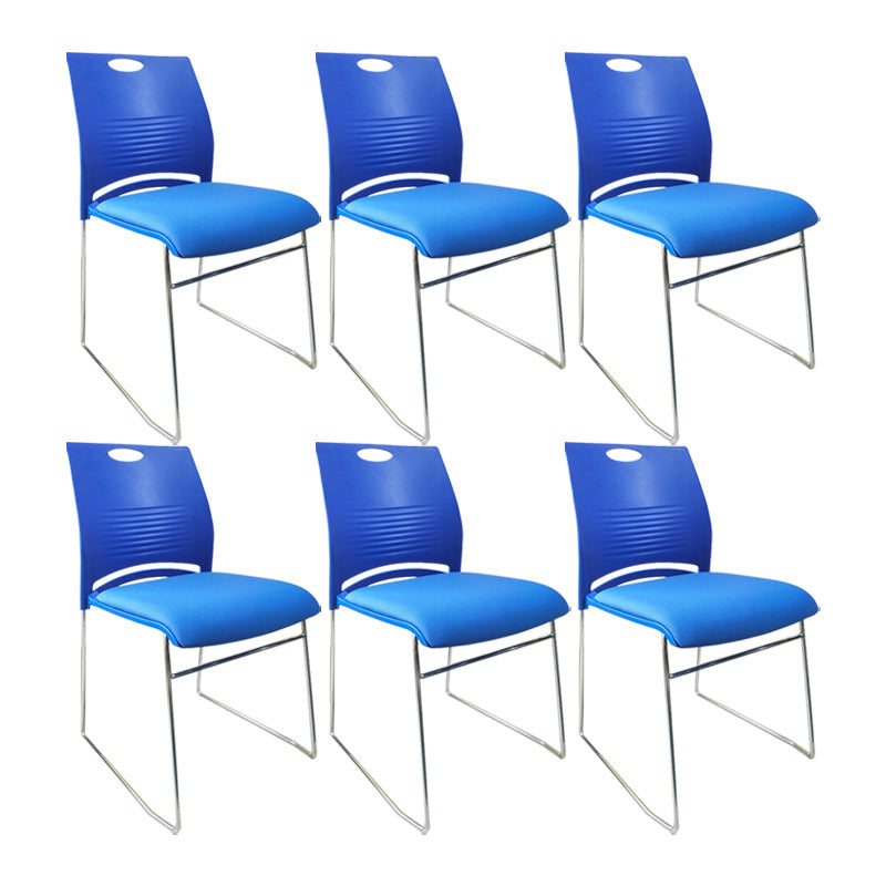 Contemporary Armless Guest Chair Mid Back Plastic Conference Chair 6 Piece Set Blue Clearhalo 'furn' 'furn_office_chair' 'Furniture' 'Office Chairs' 'Office Furniture' 'office_chair' 6336215