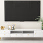 Faux Wood TV Stand Console Open Storage Media Console TV Stand with Drawers