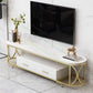 Glam Stone Meuble TV avec étagères ouvertes et console avec tiroirs