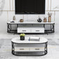 Glam Stone Meuble TV avec étagères ouvertes et console avec tiroirs