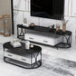 Glam Stone Meuble TV avec étagères ouvertes et console avec tiroirs