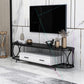 Glam Stone Meuble TV avec étagères ouvertes et console avec tiroirs