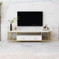 Glam Stone Meuble TV avec étagères ouvertes et console avec tiroirs