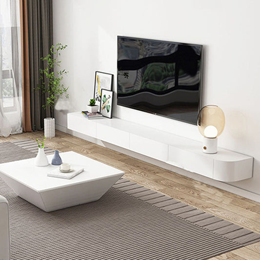 Modern TV Stand - Floating Mount TV Console in Black/ White/ Gray Clearhalo 'furn' 'furn_tv_stands_entertainment_centers' 'Furniture' 'Living Room Furniture' 'TV Stands & Entertainment Centers' 'TV Stands & Media Storage Furniture' 'tv_stands_entertainment_centers' 6336594